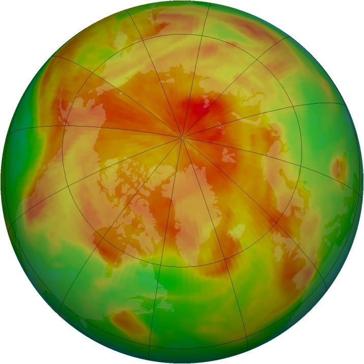 Arctic ozone map for 25 April 1986
